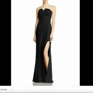 AQUA Crepe Bustier Gown - Black